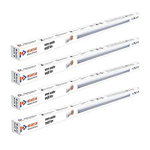 Bajaj 20 Watt LED Batten with Glare Free Lighting (Pack of 4, White)