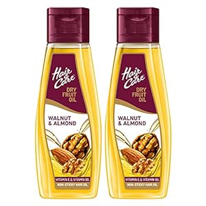 Hair & Care with Walnut & Almond,Non-Sticky Hair Oil, Pack of 2, Each 500 ml